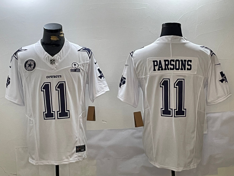 Personalized Men’s Dallas Cowboys #11 Micah Parsons 2024 White F.U.S.E. With Established In 1960 Patch Stitched Football Jerseys