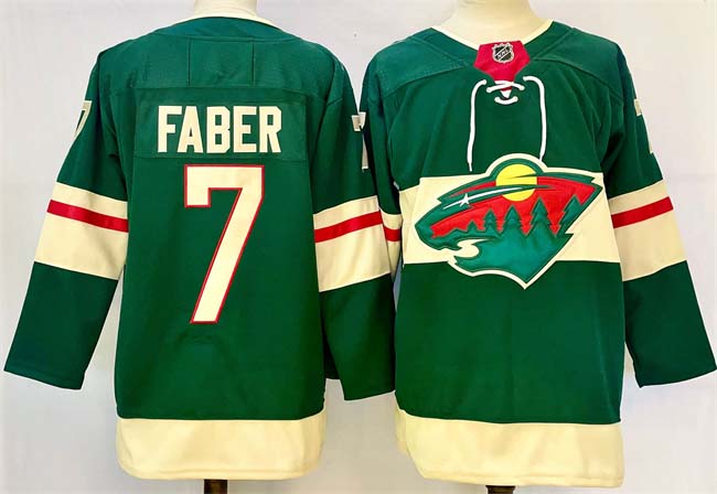 Personalized Men’s Minnesota Wild #7 Brock Faber Green 2024-25 Home Stitched Hockey Jersey