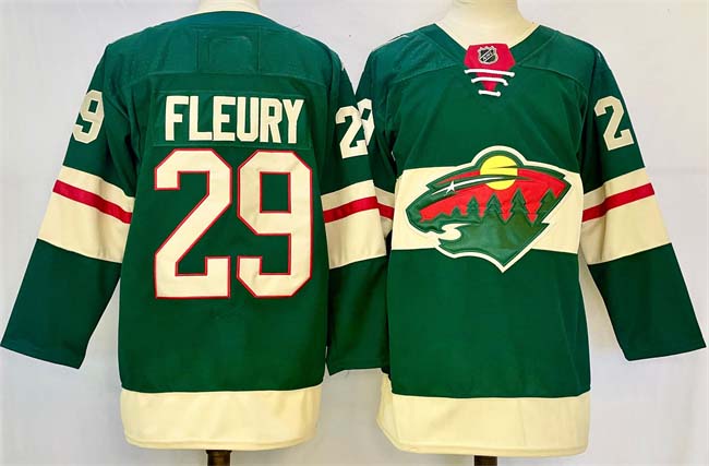 Personalized Men’s Minnesota Wild #29 Marc-Andre Fleury Green 2024-25 Home Stitched Hockey Jersey