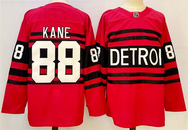 Personalized Men’s Detroit Red Wings #88 Patrick Kane Red 2024-25 Reverse Retro Stitched Jersey