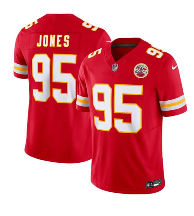 Personalized Men’s Kansas City Chiefs #95 Chris Jones Red 2024 F.U.S.E Untouchable Limited Stitched Football Jersey