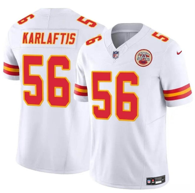 Personalized Men’s Kansas City Chiefs #56 George Karlaftis White 2024 F.U.S.E Untouchable Limited Stitched Football Jersey
