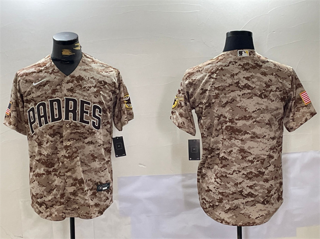 Personalized Men’s San Diego Padres Blank Tan Camo Cool Base Stitched Baseball Jersey