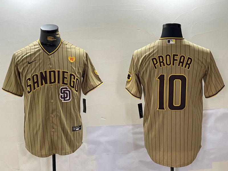 Personalized Men’s San Diego Padres #10 Jurickson Profar Tan Cool Base Stitched Baseball Jerseys