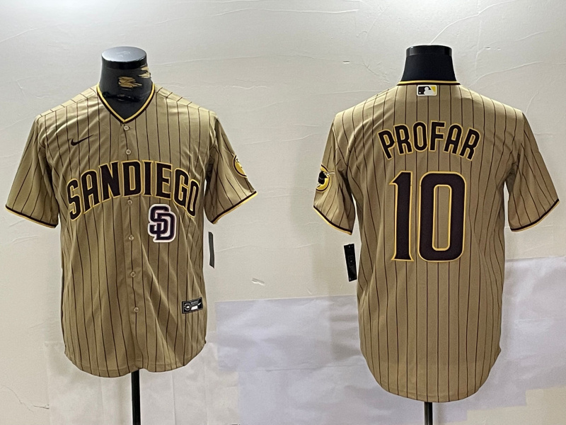 Personalized Men’s San Diego Padres #10 Jurickson Profar Tan Cool Base Stitched Baseball Jerseys