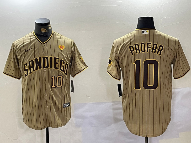 Personalized Men’s San Diego Padres #10 Jurickson Profar Tan Cool Base Stitched Baseball Jerseys