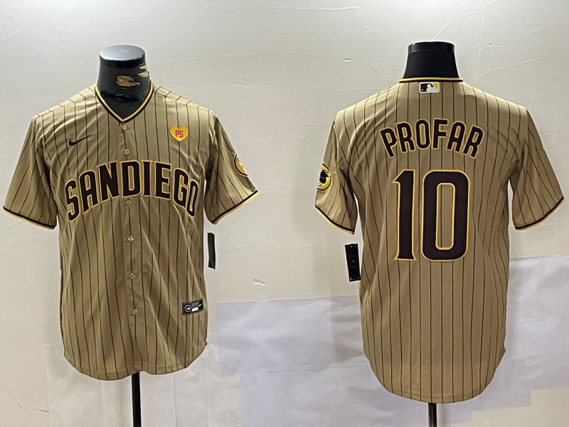 Personalized Men’s San Diego Padres #10 Jurickson Profar Tan Cool Base Stitched Baseball Jerseys