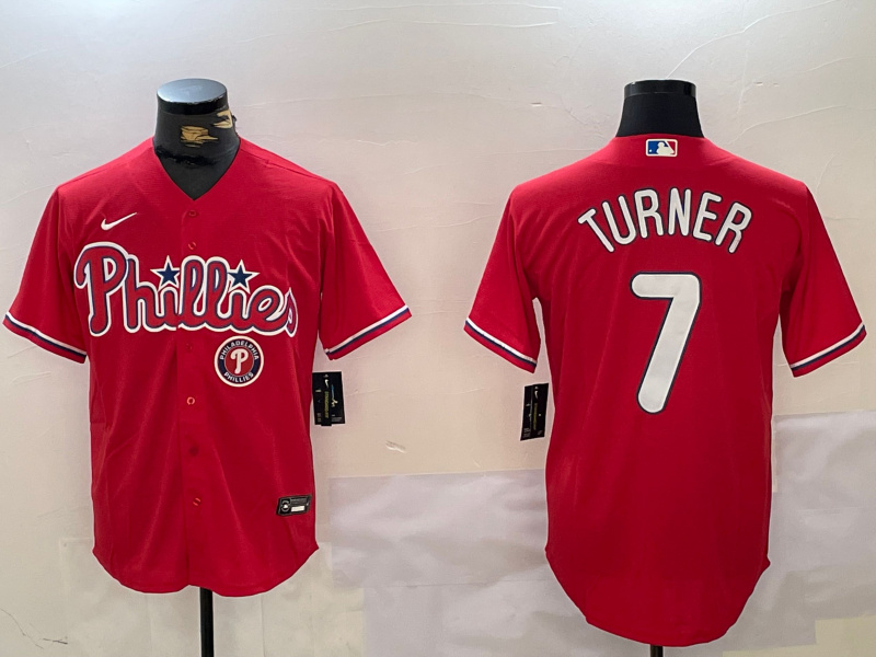 Personalized Men’s Philadelphia Phillies #7 Trea Turner Red Cool Base Stitched Jersey