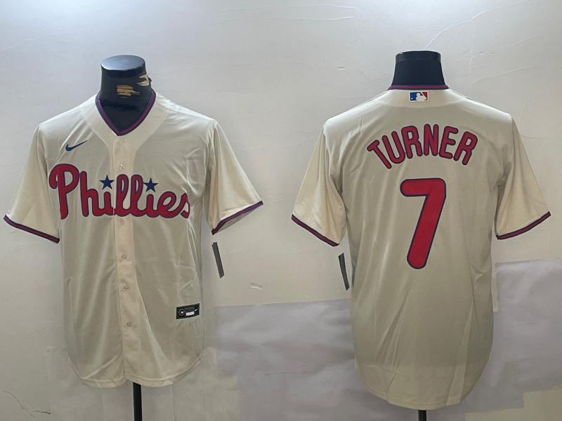 Personalized Men’s Philadelphia Phillies #7 Trea Turner gream Cool Base Stitched Jersey
