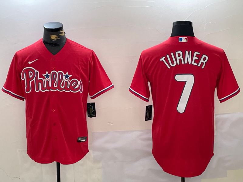 Personalized Men’s Philadelphia Phillies #7 Trea Turner Red Cool Base Stitched Jerseys