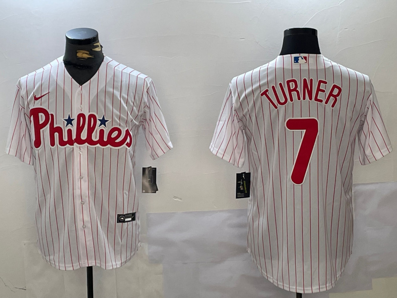 Personalized Men’s Philadelphia Phillies #7 Trea Turner White Cool Base Stitched Jersey