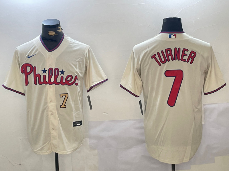Personalized Men’s Philadelphia Phillies #7 Trea Turner gream Cool Base Stitched Jerseys