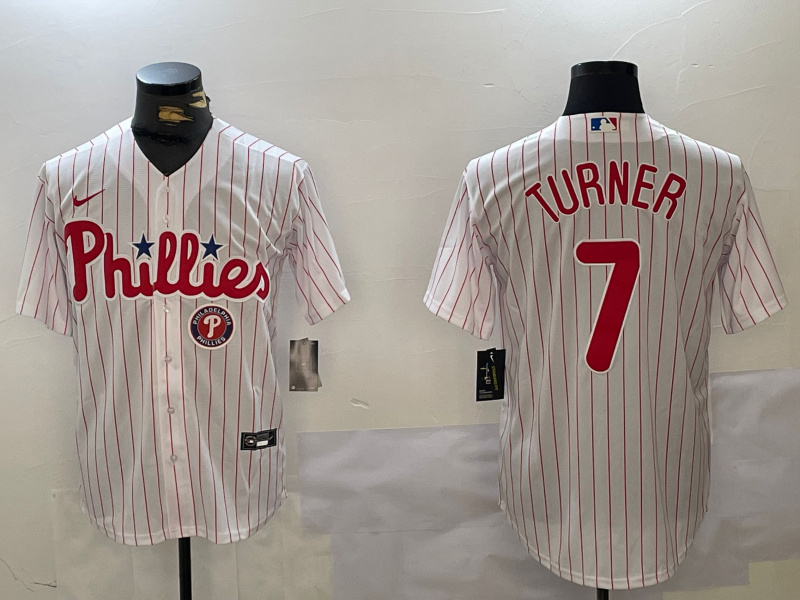 Personalized Men’s Philadelphia Phillies #7 Trea Turner White Cool Base Stitched Jerseys