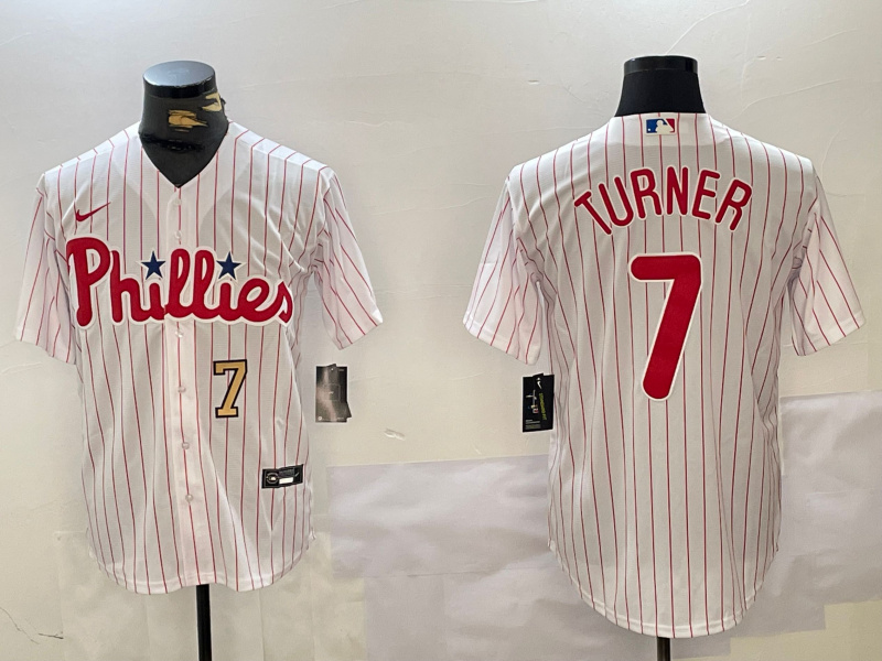 Personalized Men’s Philadelphia Phillies #7 Trea Turner White Cool Base Stitched Jerseys