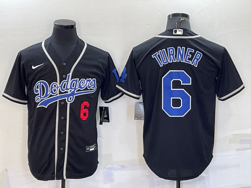 Personalized Men’s Los Angeles Dodgers Black Cool Base Stitched Baseball Jersey