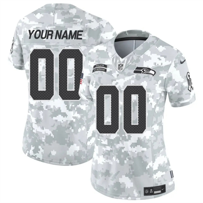Personalized Women’s Seattle Seahawks Active Player 2024 F.U.S.E Arctic Camo Salute To Service Limited Stitched Football Jersey(Run Small)