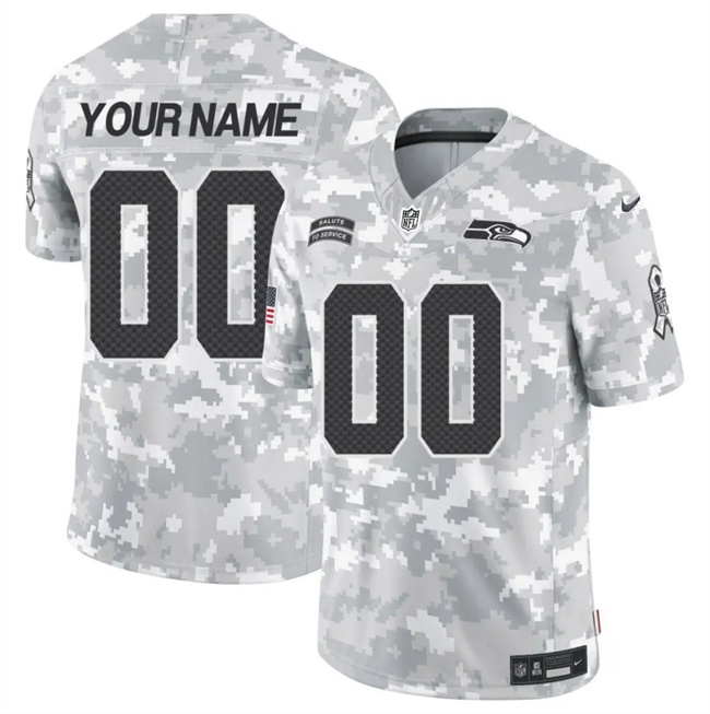 Personalized Men’s Seattle Seahawks Active Player 2024 F.U.S.E Arctic Camo Salute To Service Limited Stitched Football Jersey