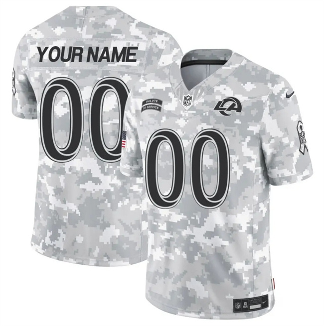 Personalized Men’s Los Angeles Rams Active Player 2024 F.U.S.E Arctic Camo Salute To Service Limited Stitched Football Jersey