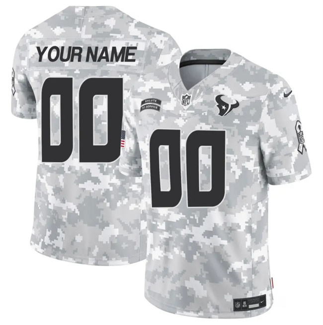 Personalized Men’s Houston Texans Active Player 2024 F.U.S.E Arctic Camo Salute To Service Limited Stitched Football Jersey