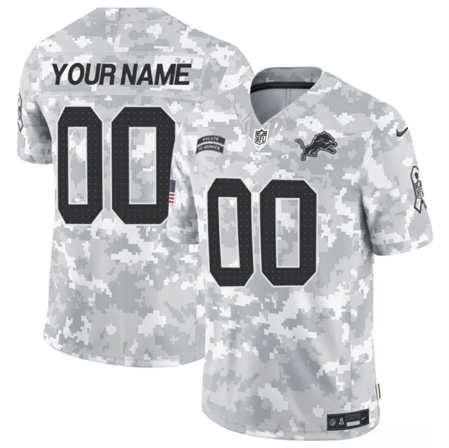 Personalized Men’s Detroit Lions Active Player 2024 F.U.S.E Arctic Camo Salute To Service Limited Stitched Football Jersey