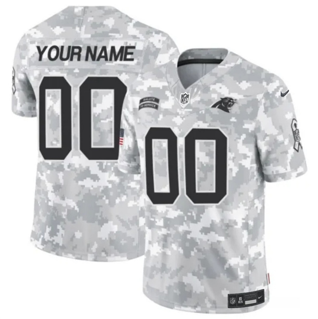 Personalized Men’s Carolina Panthers Active Player 2024 F.U.S.E Arctic Camo Salute To Service Limited Stitched Football Jersey