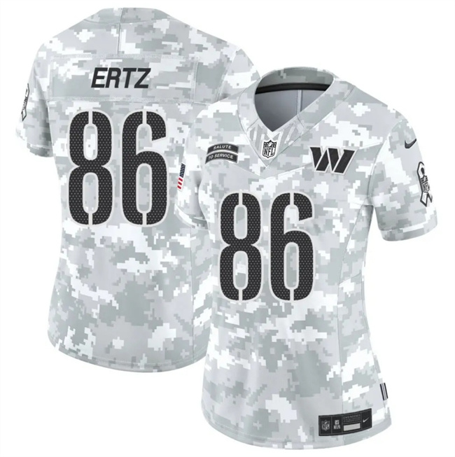 Personalized Women’s Washington Commanders #86 Zach Ertz 2024 F.U.S.E Arctic Camo Salute To Service(Run Small)