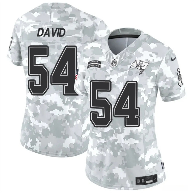 Personalized Women’s Tampa Bay Buccaneers #54 Lavonte David 2024 F.U.S.E Arctic Camo Salute To Service Limited Stitched Football Jersey(Run Small)