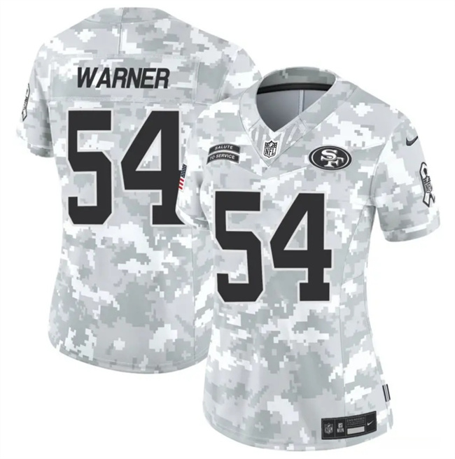 Personalized Women’s San Francisco 49ers #54 Fred Warner 2024 F.U.S.E Arctic Camo Salute To Service Limited Stitched Jersey(Run Small)