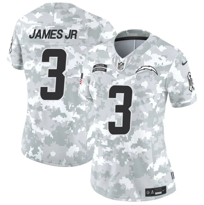 Personalized Women’s Los Angeles Chargers #3 Derwin James Jr. 2024 F.U.S.E Arctic Camo Salute To Service Limited Stitched Football Jersey(Run Small)