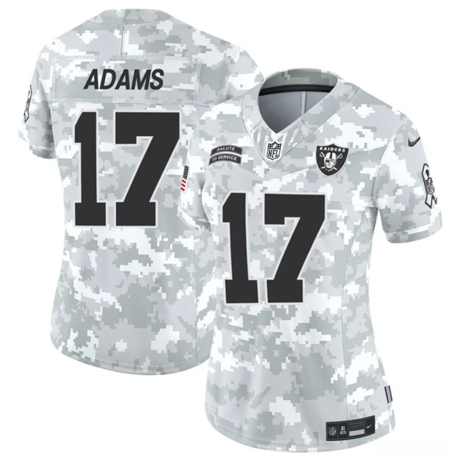Personalized Women’s Las Vegas Raiders #17 Davante Adams 2024 F.U.S.E Arctic Camo Salute To Service Limited Stitched Jersey(Run Small)