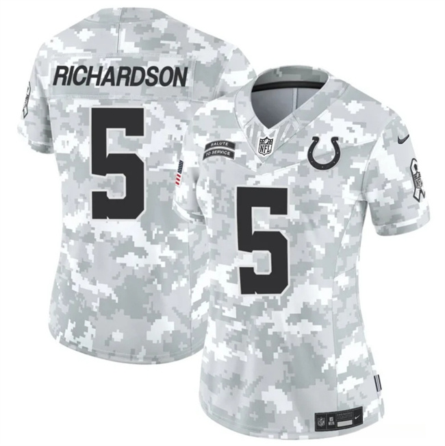 Personalized Women’s Indianapolis Colts #5 Anthony Richardson 2024 F.U.S.E Arctic Camo Salute To Service Limited Stitched Jersey(Run Small)