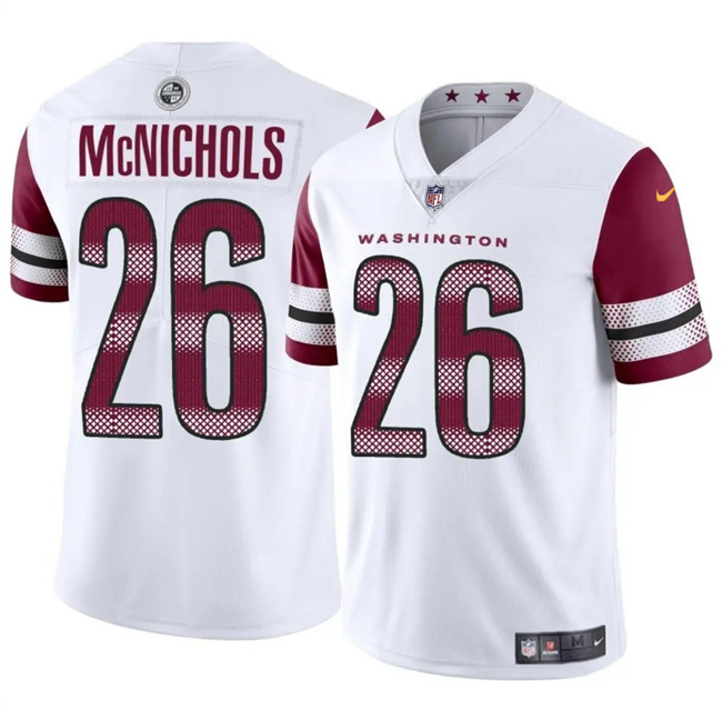 Personalized Men’s Washington Commanders #26 Jeremy McNichols White 2024 Limited Stitched Football Jersey