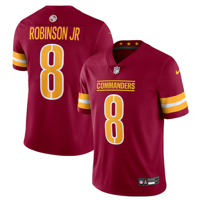 Personalized Men’s Washington Commanders #8 Brian Robinson Jr Burgundy 2024 Limited Stitched Football Jersey