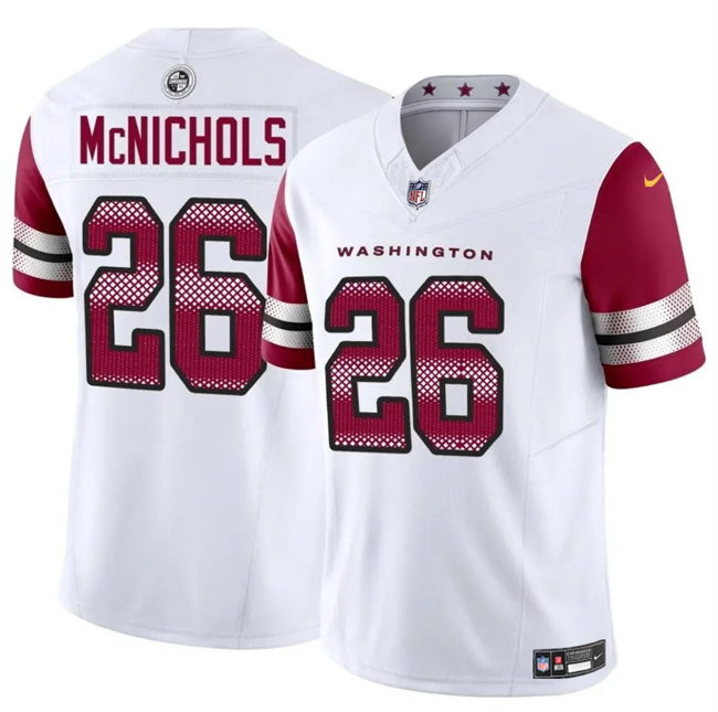 Personalized Men’s Washington Commanders #26 Jeremy McNichols White 2024 F.U.S.E Limited Stitched Football Jersey