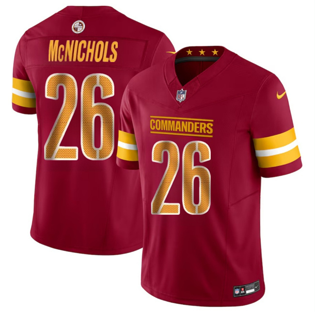 Personalized Men’s Washington Commanders #26 Jeremy McNichols Burgundy 2024 F.U.S.E Limited Stitched Football Jersey