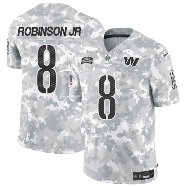 Personalized Men’s Washington Commanders #8 Brian Robinson Jr. 2024 F.U.S.E Arctic Camo Salute To Service Limited Stitched Football Jersey
