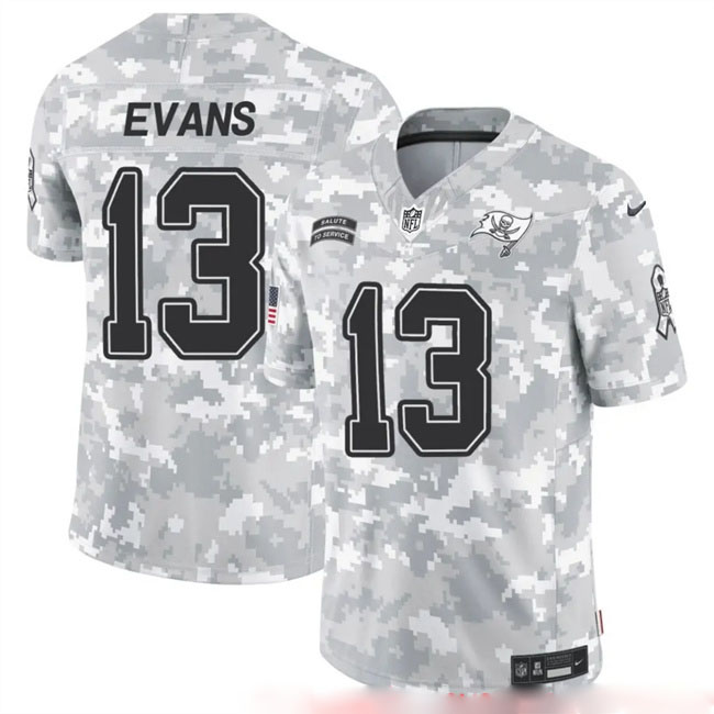 Personalized Men’s Tampa Bay Buccaneers #13 Mike Evans 2024 F.U.S.E Arctic Camo Salute To Service Limited Stitched Football Jersey