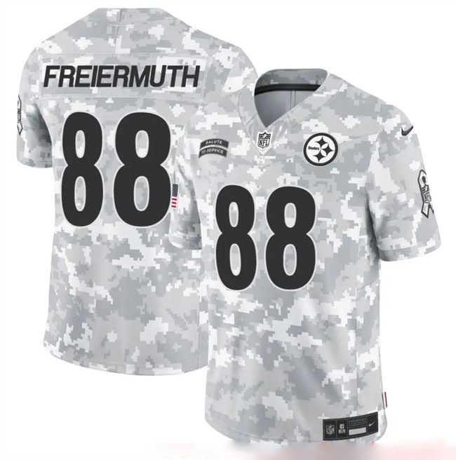 Personalized Men’s Pittsburgh Steelers #88 Pat Freiermuth 2024 F.U.S.E Arctic Camo Salute To Service Limited Stitched Football Jersey