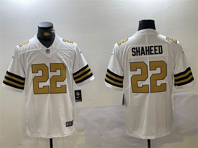 Personalized Men’s New Orleans Saints #22 Rashid Shaheed White Limited Stitched Football Jersey