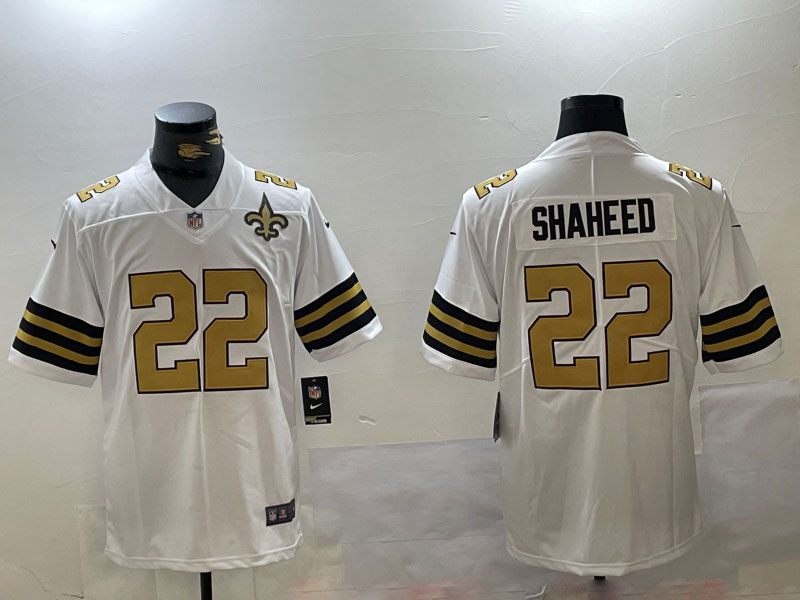 Personalized Men’s New Orleans Saints #22 Rashid Shaheed White Limited Stitched Football Jerseys