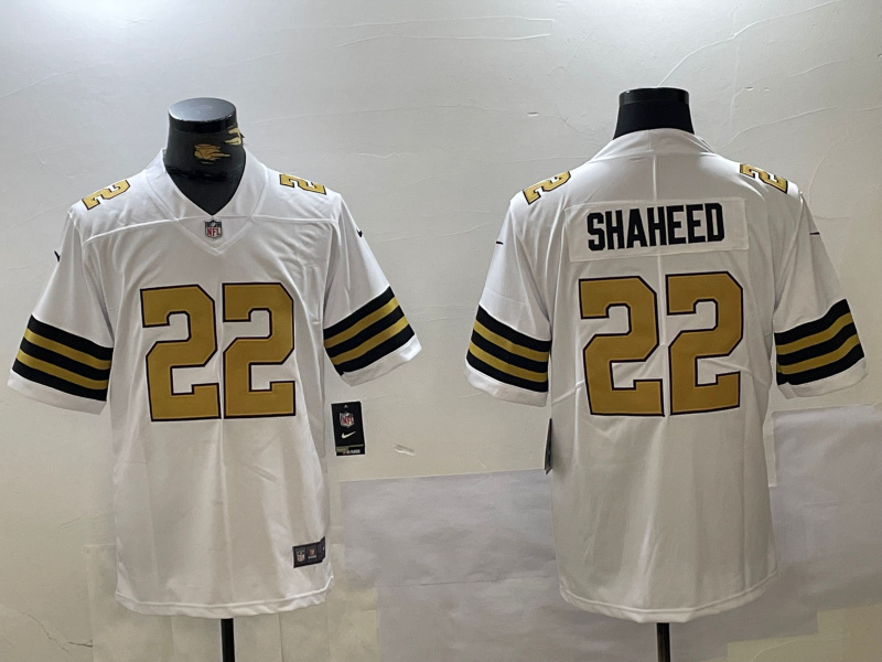 Personalized men’s new orleans saints #22 rashid shaheed white limited stitched football jersey