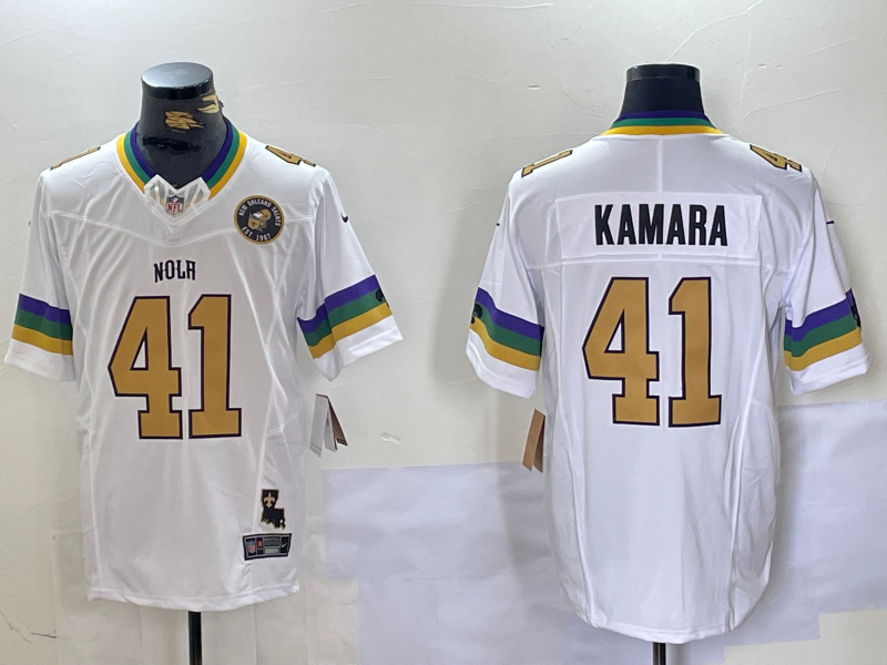 Personalized Men’s New Orleans Saints #41 Alvin Kamara White 1987 Legacy Cool Base Stitched Baseball Jerseys