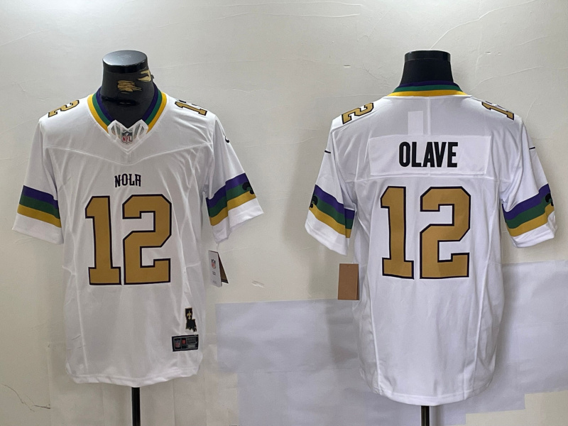 Personalized Men’s New Orleans Saints #12 Chris Olave BlackWhite 1987 Legacy Cool Base Stitched Baseball Jersey