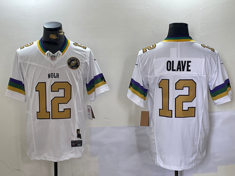Personalized Men’s New Orleans Saints #12 Chris Olave BlackWhite 1987 Legacy Cool Base Stitched Baseball Jerseys