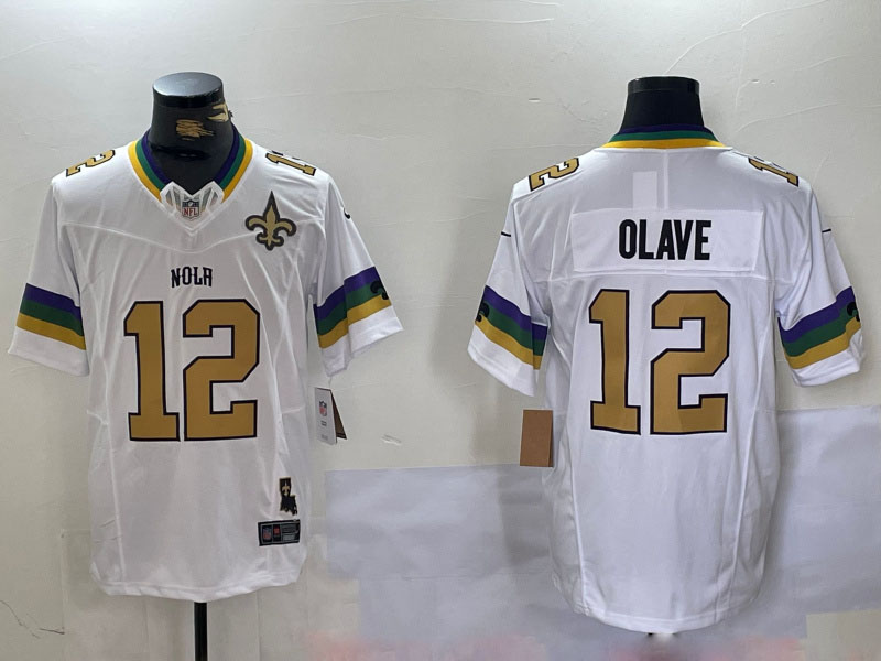 Personalized Men’s New Orleans Saints #12 Chris Olave BlackWhite 1987 Legacy Cool Base Stitched Baseball Jerseys