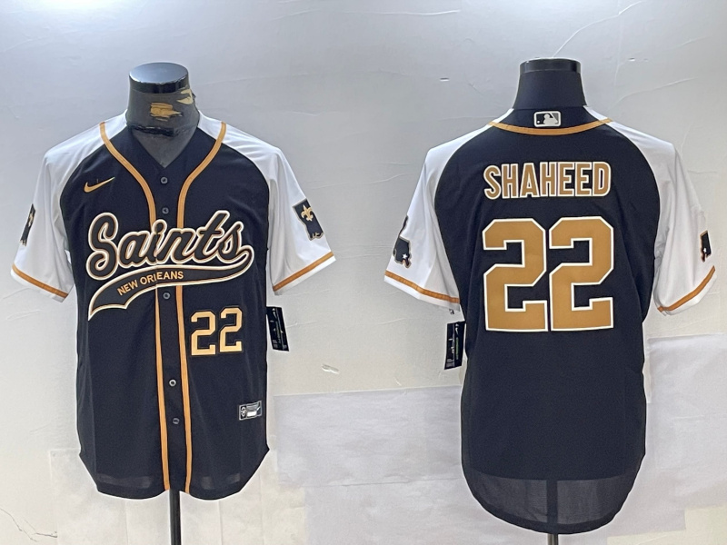 Personalized Men’s New Orleans Saints #22 Rashid Shaheed BlackWhite 1987 Legacy Cool Base Stitched Baseball Jersey