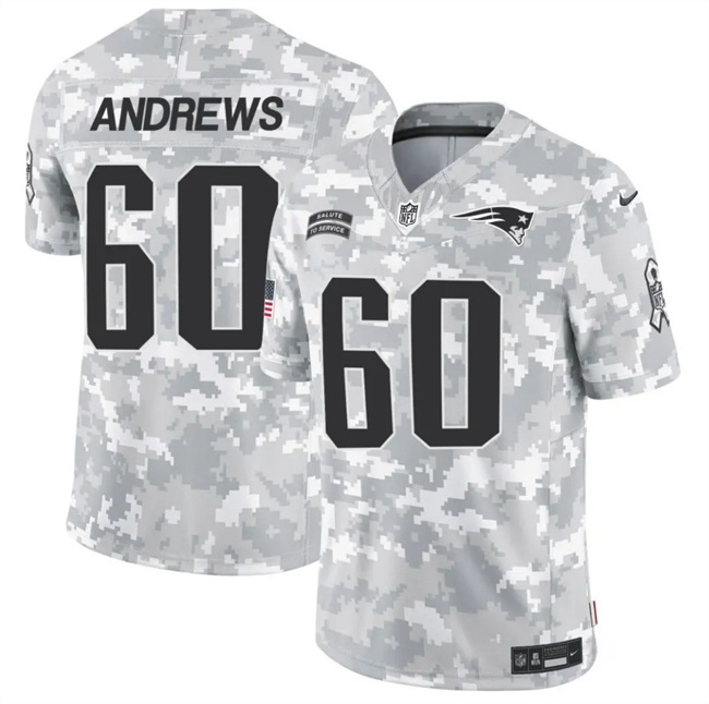 Personalized Men’s New England Patriots #60 David Andrews 2024 F.U.S.E Arctic Camo Salute To Service Limited Stitched Jersey