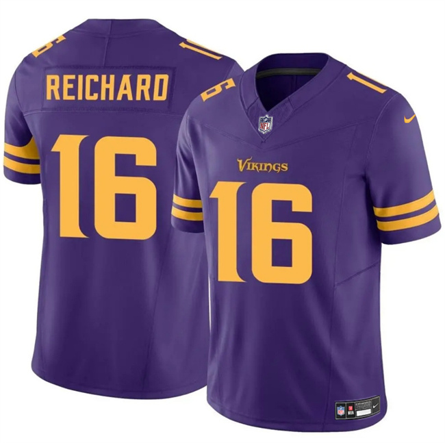Personalized Men’s Minnesota Vikings #16 Will Reichard Purple 2023 F.U.S.E. Color Rush Untouchable Limited Stitched Jersey