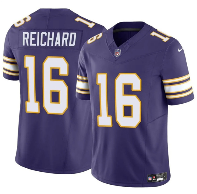 Personalized Men’s Minnesota Vikings #16 Will Reichard Purple 2023 F.U.S.E. Throwback Untouchable Limited Stitched Jersey