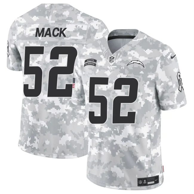 Personalized Men’s Los Angeles Chargers #52 Khalil Mack2024 F.U.S.E Arctic Camo Salute To Service Limited Stitched Football Jersey